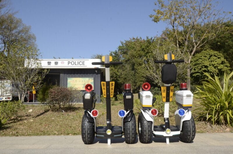 Self balancing electric scooter two wheels police