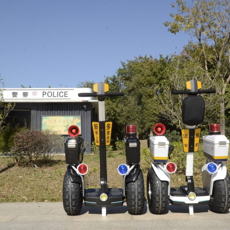 Self balancing electric scooter two wheels police